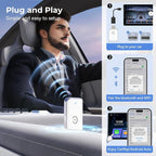 Wireless Carplay Adapter for iPhone, Convert Wired Car Play to Wireless, 2 in 1 Plug and Play Mini CarPlay and Android Auto Adapter for iOS 10 Android 11 and Above, Cars with Built-in Carplay (White)