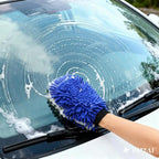 Car Wash Mitt Microfiber, 2PK-Scratch & Lint Free, Premium Chenille Microfiber Wash Mitt (Shallow Blue)
