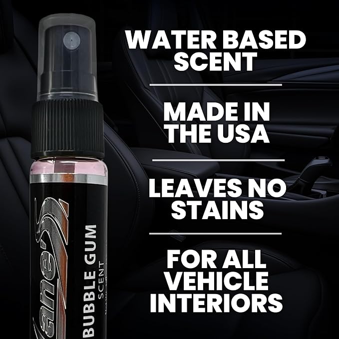 LANE’S Premium Car Air Freshener "Bubble Gum" - 1oz Water-Based, Long-Lasting Auto Scent Spray - Food, Pet, Odor Smell Deodorizer for Cars, Trucks, SUVs' Interior Leather, Carpet, Upholstery