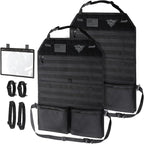 WYNEX Car Seat Organizer, Molle Backseat Cover Organizer Protector with Sling Rack, Visual Pocket and Patch, Universal Vehicle Fits for F150, Jeeps, Pickups & Trucks for Road Trips (2-Packs)