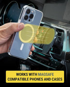 Scosche MPQ6DV-SP Magnetic Phone Holder for Car Dashboard/Vent, 15W Wireless Fast Car Charger Phone Stand, Hands Free Cell Phone Mount Compatible with iPhone 17/16/15/14/13/12 Series & MagSafe Case