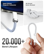 Magtame StayCable USB C to C Cable with Magnetic Organizer Holder 3.3FT, 60W Fast Charging Braid Type-C Charger Cord, for iPhone 16/15 Laptop Car Desk Nightstand Cable Management Original Design