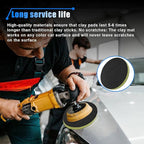 5.82'' Fine Grade Car Clay Bar Pad, Wipe Foam Pads for Car Polisher and Rotary Polisher, DA Polish Pad Replacement Tool for Remove, Novel Auto Detailing Kit (2PCS)
