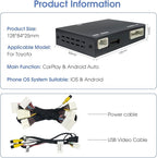 Wireless Carplay Android Auto Adapter for Toyota with Entune2.0 2014-2019, OEM Screen Upgrade Decoder Box muItimedia Interface Retrofit Kit for Toyota Corolla,Tacoma, Camry,Avalon Prius, Sienna