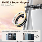 OMOTON TP02 360°Rotating for MagSafe Tripod, Adjustable Aluminum Magnetic Phone Tripod for iPhone 17/16/15/14 Pro Max Air, Foldable Cell Selfie Stick Fits Vlog, Gym, Travel Essentials, Black& Black