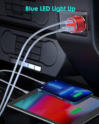 iPhone 14 Car Charger,【Apple MFi Certified】2Port 38W Fast USB C Car Charger Adapter Quick Charge Dual Port Metal Cigarette Lighter with 2Pack Lightning Cable for iPhone 14 13Pro Max Mini/12/11,AirPods
