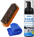 Car Interior Cleaner Kit – All-Purpose Foam Cleaner for Leather, Fabric, Vinyl, Plastic, Carpet & Upholstery | Deep Stain Remover | Includes Brush & Microfiber Towel – 5oz/150ml