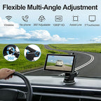 Solar Wireless Backup Camera for Car - 2 Side Solar Panels, 5" HD 1080P Monitor 2 Mins DIY Install & 5000mAh Solar Powered, 170° Eagle-Eye View, IP69K Waterproof Backup Camera for Truck,RV,Trailer,SUV