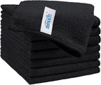 HOMEXCEL Black Microfiber Cleaning Cloth, 8 Pack Cleaning Towels for Kitchen, Lint Free, Scratch-Free, Highly Absorbent, and Reusable Cleaning Rags for House, Window and Glass, Cars, 11.5 X11.5 inch