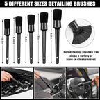 AUTODECO Car Cleaning Kit, Car Vacuum Interior Detailing Cleaner Kit with High Power Handheld Vacuum, Brush Set, Windshield Tool, Duster, Towels, Complete Car Care Tools for Women (Black)