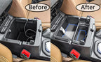 TACOBRO Center Console Organizer Compatible with Jeep Wrangler JL & JLU 2018 2019-2024 2025 2026 Accessories, Gladiator JT Truck 2020 2021 2022 2023-2026 Insert Tray Armrest Storage Box, Blue