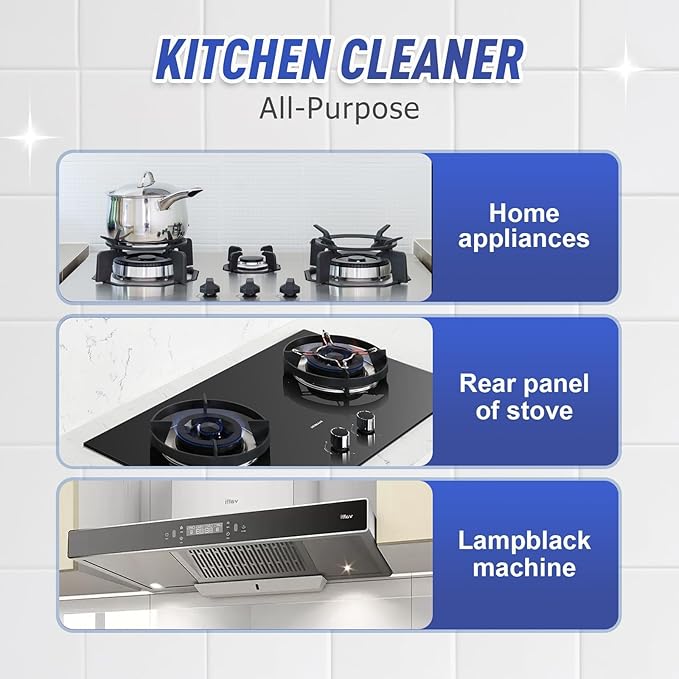 2026 New Kitchen Heavy Oil Cleaner,3.38 Oz Kitchen Appliance Cleaner,Oven Cleaner Heavy Duty For Kitchen Appliances, Household, Oven, Stove, Range Hood (2pcs)