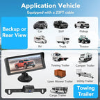 Backup Camera for Truck, 6.86" HD 1080P Rear View Monitor Kit, Wired Backup Camera System with Night Vision, 2 Channel, IP69K Waterproof, Optional Dual Bracket, Plug & Play for Car RV Trailer Tractor