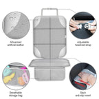 Meolsaek Car Seat Protector for Child Car Seat, Durable 600D Fabric Waterproof Car Seat Cover with Thick Pad Non-Slip Backing，No Imprints (Silver Gray-2pcs)