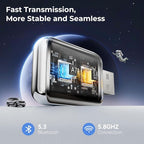 Wireless Carplay Adapter for iPhone, Convert Wired Car play to Wireless, 2 in 1 Plug and Play Mini CarPlay and Android Auto Adapter for iOS 10 Android 11 and Above, Cars with Built-in Carplay (Silver)