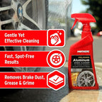 Mothers Polished Aluminum Wheel Cleaner, 24 oz. — Safely Cleans Uncoated Polished Aluminum & Anodized Wheels, Removes Brake Dust, Grease, Dirt & Grime, with Easy Spray-On, Hose-Off Formula (06024)
