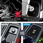 Wireless Car Charger Compatible with Volvo XC90 XC60 S90 S60 V90 V60 2024-2016, Center Console Accessory Panel, 15W Qi Fast Charging with USB QC3.0 Ports