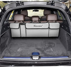 Car Trunk Organizer and Storage, Backseat Hanging Organizer for SUV, Truck, MPV, Waterproof, Collapsible Cargo Storage Bag with 4 Pockets, Car Accessories for Men and Women (Beige)