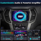 Fuluku【8 Core 4+64GB】 for 2013-2017 Hyundai Santa Fe Android 15 Car Stereo with Wireless Carplay Android Auto, 9'' Touch Screen Radio Dash Kit GPS/WiFi/32EQ DSP/Bluetooth 5.0/SWC/Mic, Backup Cam
