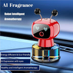 Robot Intelligent Aromatherapy Machine, Smart Cute Robot Car Air Freshener - Fine Spray/Fillable/Four-Gear Adjustment/Vibration Sensing/On-Off/Large Capacity Long-Lasting Fragrance/Red-V2(Hilton)