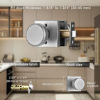6 Pack Brushed Nickel Door Knobs Interior, Pismo Doorknob with Square Rosette for Hall
