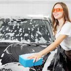 Big Sponge 2.0 Soft Car Wash Sponge with Enhanced Grip Reaches Tight Spots Safe for All Paint Types Works with Rinseless Wash Car Soap(Blue)