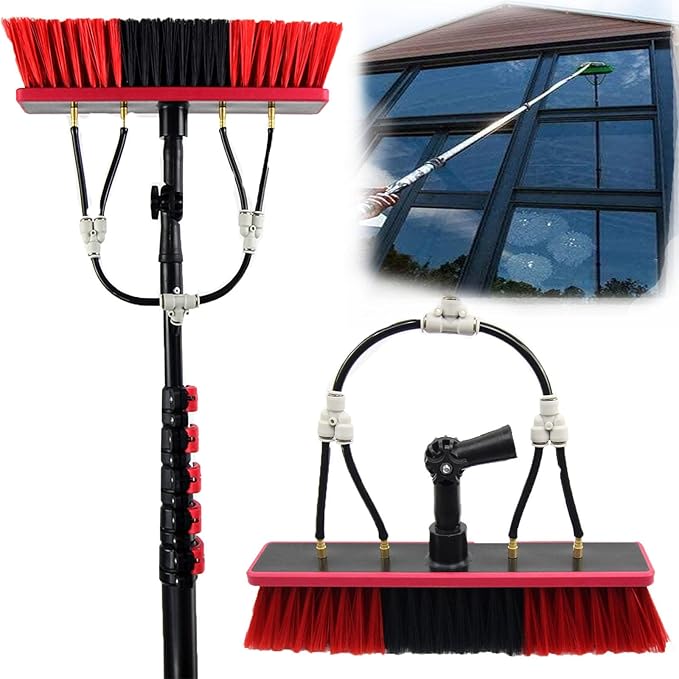 Telescopic Rod Cleaning Brush 3-11m Window Cleaning Pole,Water Fed Telescopic Brush,Extendable Cleaner Conservatory Roof,Cleaning Photovoltaic and Solar Panels,3.6M/12FT (10.80M/36FT)