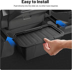 Canvcle Rear Floor Storage Box for 2024 2025 2026 Tesla Cybertruck Accessories, 2nd Row Floor Storage Bin TPE Backseat Storage Box Rear Center Console Organizer with Anti-Slip Lid Cover Trash Can