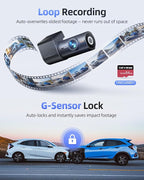 4K Dash Cam Front and Rear, 5G WiFi & GPS & 64GB Card, 1.5" IPS Display Dash Camera for Cars, 4K+1080P Dual Car Dashcam with 24H Parking Mode, Night Vision, G-Sensor, Loop Recording, WDR, 170° Angle