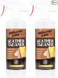 Amazing Leather Cleaner/Conditioner/Deodorizer | Powerful, Natural Enzyme Cleaner | USA Made | Great for Leather & Vinyl, Furniture, Boots, Purses, Clothing | Removes Stains Spray & Wipe (16oz 2 PK)