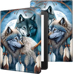 for Kindle Paperwhite Case,6" Kindle Paperwhite 4 10th Generation Case 2018 & Kindle Paperwhite Signature Edition,Leather Slim Adjustable Stand Cover Auto Wake/Sleep,Dream Catcher Wolf
