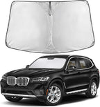 EcoNour Windshield Sunshade Compatible for BMW X3 2018-2024, 2025, 2026 Including sDrive30i, xDrive30i, M40i, and Hybrid Trims, Sun Visor for Front Window Sun Shade Cover, Car Accessories