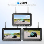 Wireless Backup Camera for Truck 7'' 1080P HD Monitor with DVR, BSD Alert RV Backup Camera System 18 LED IR Night Vision Reverse Camera Support 4 Cameras Rear View Camera for Car,Trailers, 5th Wheels