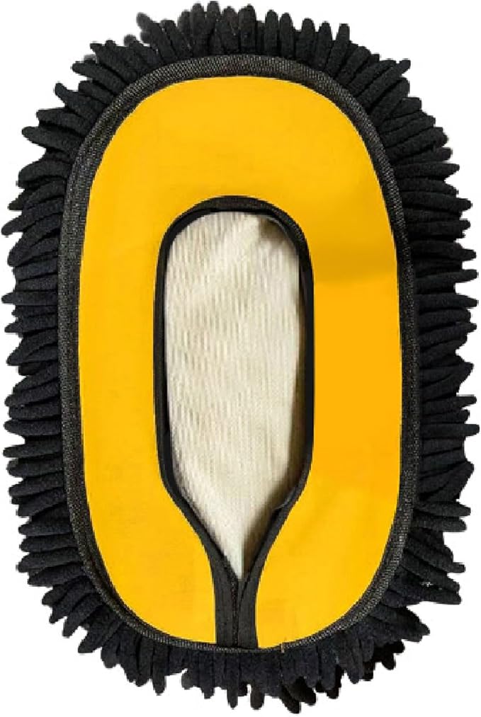 YeewayVeh Car Wash Brush Replacement Cover, Soft Microfiber Car Wash Mop Head Compatible with 15° Curved Pole Long Handle Cleaning Brush Mop, Yellow
