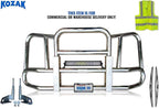Compatible with Cascadia 2007-2017 Chrome Front Grille Deer Moose Brush Guard - Large Square - 22" LED, Logo, 2x 22" Wipers, License Plate Holder and Frame, Kozak Vest included