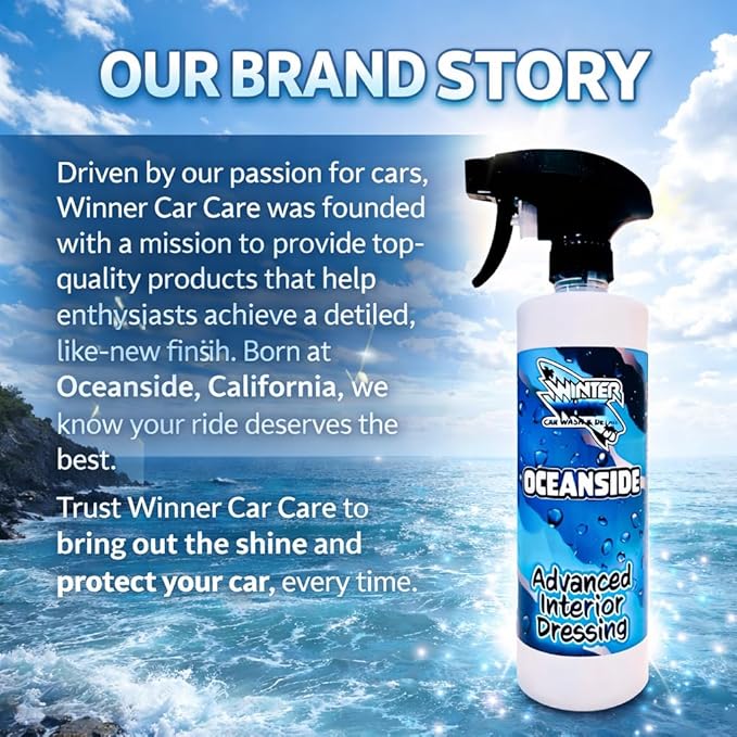 Winter White Oceanside Advanced Interior Dressing – Car Dashboard Cleaner & Protectant, Vinyl Plastic Rubber Conditioner, Non-Greasy Interior Spray for Dash, Panels & Consoles – 16 oz (Pack of 1)