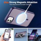SUPFINE Magnetic for iPhone 12 Case/iPhone 12 Pro Case (Compatible with MagSafe)(Military Grade Drop Protection) Translucent Matte Shockproof Phone Cover,Dark Purple