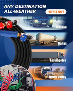TIROL 12FT Semi Truck Air Lines Kit - Air Lines for Semi Truck, Trailer, Brake Hoses with Gladhands & Leak-Proof Seals, Compatible with Freightliner Cascadia, Essential for Texas Long Haul