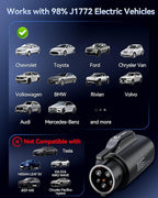 Ecogenix Tesla to J1772 Charger Adapter, Max 80A 240V for J1772 EVs Only, NACS to J1772 Electric Vehicles Charging Adapter, Compatible with Tesla Mobile Charger, Wall Connector, Destination