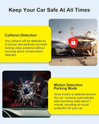 Dash Cam Camera For Cars Dashcam - Lehwey 3 Channel 4k 2160P+1440P+1080P Dash Cam Front and Rear Inside, Built in WiFi GPS, With 64GB Card, Night Vision G-Sensor Parking Mode, 170°Angle Loop Recording