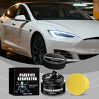 Advanced Plastic Restorer Paste for Cars Scratch Repair & Cleaner with Long-Lasting Ceramic Coating Ideal for Interior & Exterior Trim, Dashboard & Bumpers, Revives Faded Black Plastic