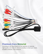 20Pin Android Car Stereo RCA Wiring Harness Adapter with 4G SIM Card Slot, Mic Jack, Audio Input/Output Cable, Compatible with Aftermarket Radio for External MIC, Micro SIM Card, Front Camera
