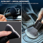 Car Detailing Brushes Set, 8-Piece Auto Detail Cleaning Brush Tool Kit in Soft/Middle/Hard, Crevice Brush, Dust Brush for Car Interior & Exterior, Leather, Air Vents, Emblems, Wheels Wash & Care