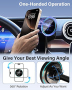 SKYLOTEC Phone Mount for Mercedes Benz GLC 2023-2026 C-Class 2022-2026, Magnets Wireless Charger Phone Holder Compatible with MagSafe, 12.3-inch Screen Cradles Bracket for Cell Phones