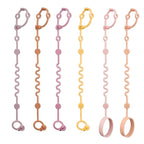 LittleHugs Toy Straps for Baby, 6pcs Adjustable Toy Holder for Stroller Accessories, Silicone Tether Pacifier Clip, No Throw Travel Essential Leash for High Chair, Car Seat