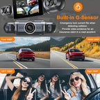 360° Dash Cam Front and Rear View 4 Channel Dash Cam FHD 1080Px4, Inside/Back 170°+2x150°+170° Wide Angle, Free 64GB Card, Built-in WiFi GPS, Night Vision,APP,G-Sensor with 24/7 Parking Mode