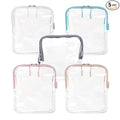 BORSALI TSA Approved Toiletry Bag - Clear Quart Size for 3-1-1 Carry On Travel - Makeup Organizer Cosmetic Pouch with Zipper - Travel Accessories - 5 Pack Colors