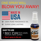 Scent Bomb Air Freshener Spray, Long-Lasting Odor Eliminator - Effective Deodorizer for Home & Car, Fresh Room Spray for Kitchen, Bathroom & Smell Neutralizer - 1 oz Pack of 4, Egyptian Musk Scent