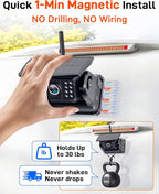 Wireless Solar Backup Camera for Trailer: Long-Range Signal Magnetic Backup Camera for Travel Trailer 7-Inch DVR Monitor 1080P HD Night Vision by Rohent - A70