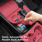 Temmis Center Console Silicone Cup Holder Kit for Honda CRV 2023-2026 (Gasoline & Hybrid), Insert Center Consel Electrostatic adsorption Cover for Honda CRV 2023-2026-Red